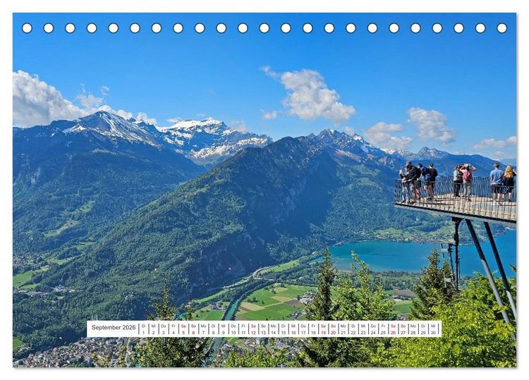 Produktbild: Berge und Seen der Schweiz - Mit dem Wohnmobil durch die Schweiz (Tischkalender 2026 DIN A5 quer), CALVENDO Monatskalender