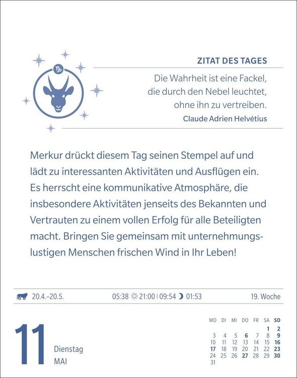 Produktbild: Steinbock Sternzeichenkalender 2027 - Tagesabrei&szlig;kalender - Ihr Horoskop f&uuml;r jeden Tag