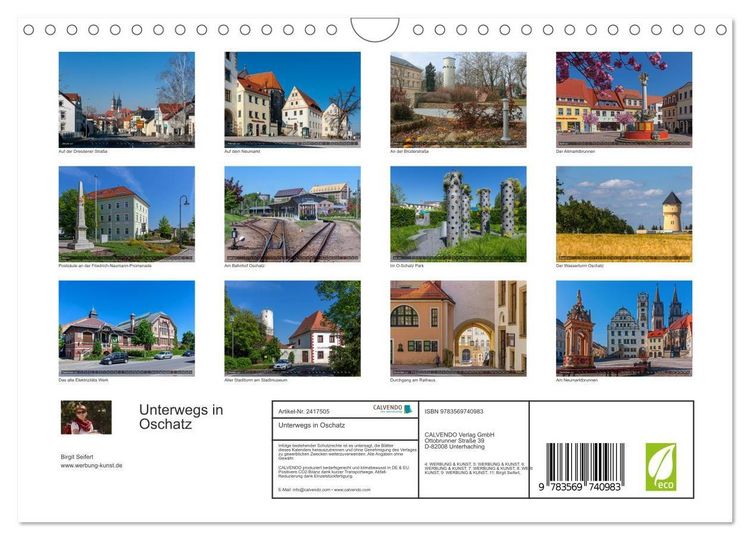 Produktbild: Unterwegs in Oschatz (Wandkalender 2027 DIN A4 quer), CALVENDO Monatskalender