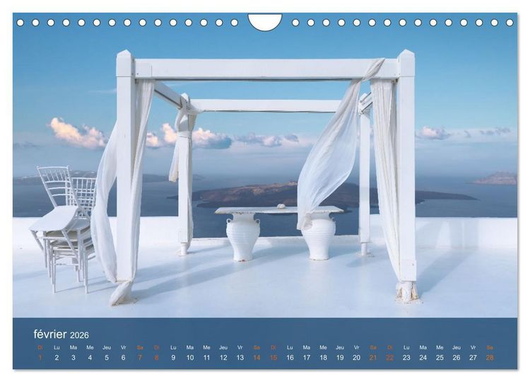 Produktbild: Santorin - La Magie des Cyclades (Calendrier mural 2026 DIN A4 vertical), CALVENDO calendrier mensuel