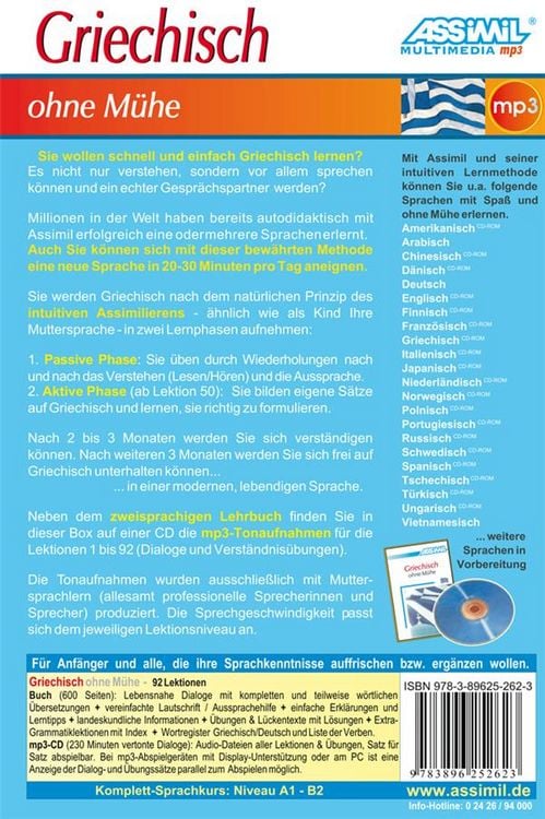 Produktbild: ASSiMiL Griechisch ohne M&uuml;he - MP3-Sprachkurs - Niveau A1-B2