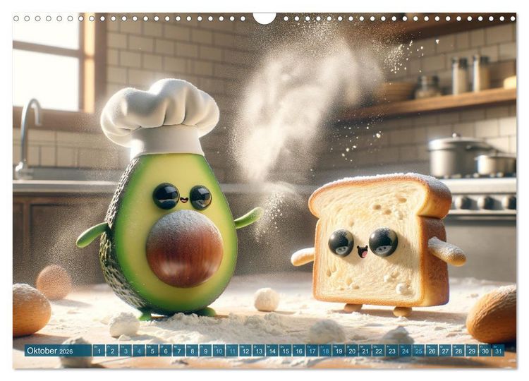 Produktbild: Avocado & Toast - K&uuml;chensp&auml;&szlig;e das ganze Jahr (Wandkalender 2026 DIN A3 quer), CALVENDO Monatskalender