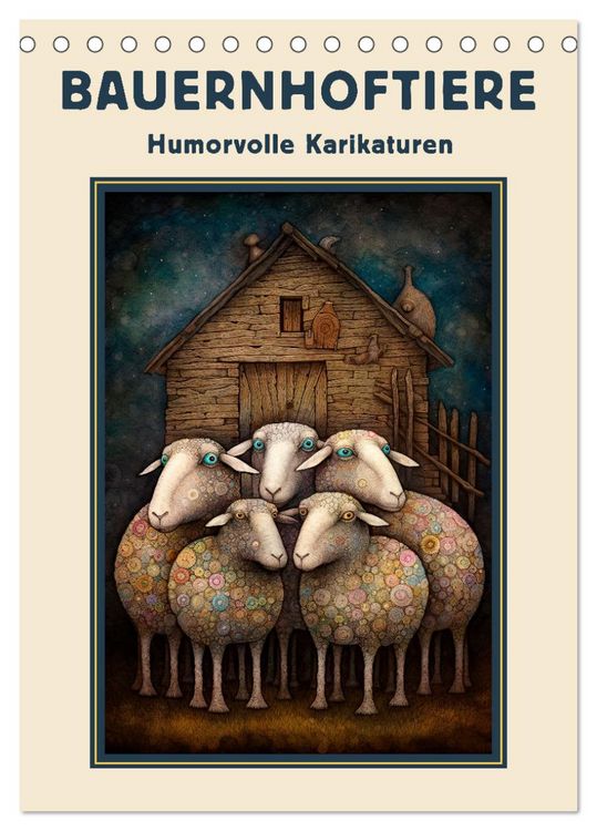 Produktbild: Bauernhoftiere - Humorvolle Karikaturen (Tischkalender 2026 DIN A5 hoch), CALVENDO Monatskalender