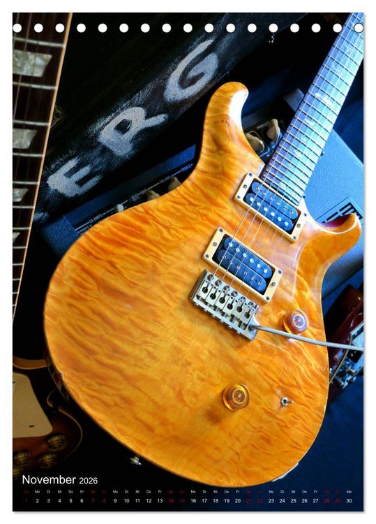 Produktbild: Gitarren backstage (Tischkalender 2026 DIN A5 hoch), CALVENDO Monatskalender