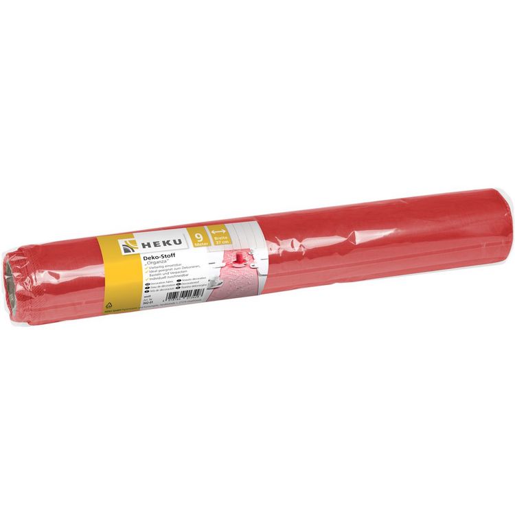 Produktbild: Deko Stoff Organza auf Rolle rot 9mx37cm