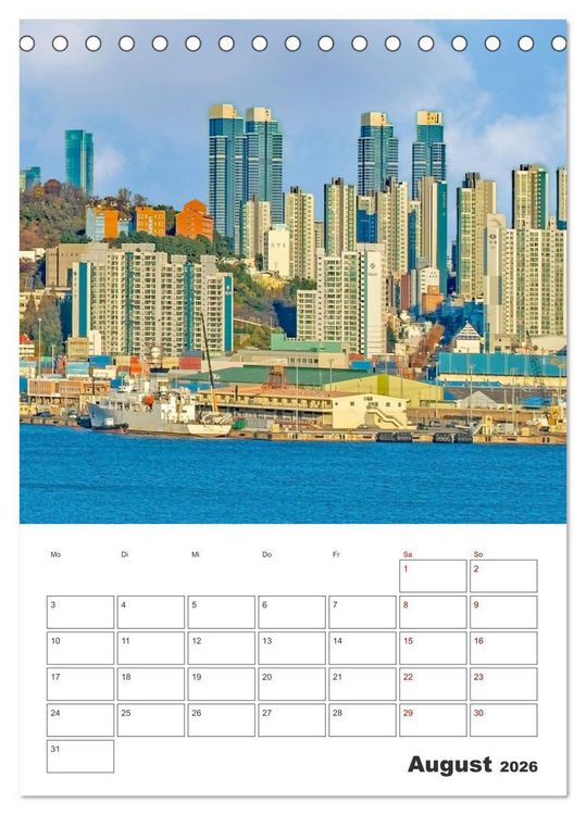 Produktbild: Busan - Reiseplaner (Tischkalender 2026 DIN A5 hoch), CALVENDO Monatskalender
