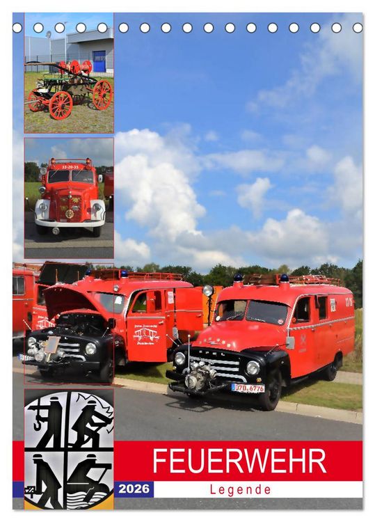 Produktbild: FEUERWEHR-Legende (Tischkalender 2026 DIN A5 hoch), CALVENDO Monatskalender