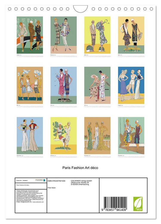 Produktbild: Paris Fashion Art d&eacute;co (Wandkalender 2026 DIN A4 hoch), CALVENDO Monatskalender