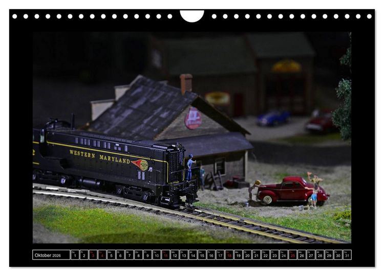 Produktbild: Amerikanische Modelleisenbahnen (Wandkalender 2026 DIN A4 quer), CALVENDO Monatskalender