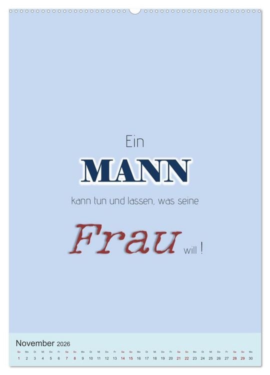 Produktbild: Was Mann &uuml;ber Frau wissen sollte und umgekehrt ... (Wandkalender 2026 DIN A2 hoch), CALVENDO Monatskalender