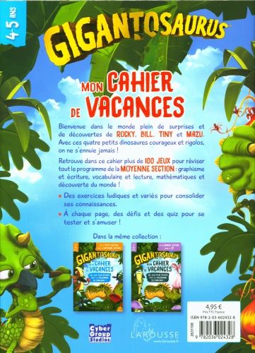 Produktbild: Mon cahier de vacances Gigantosaurus MS-GS