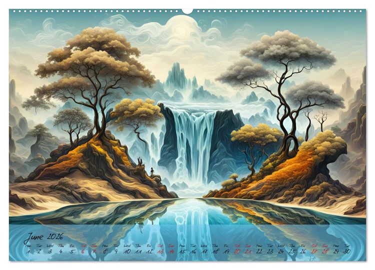 Produktbild: Enchanting waterfalls (High Quality Premium Wall Calendar 2026 DIN A2 landscape),CALVENDO 12 Month Wall Calendar