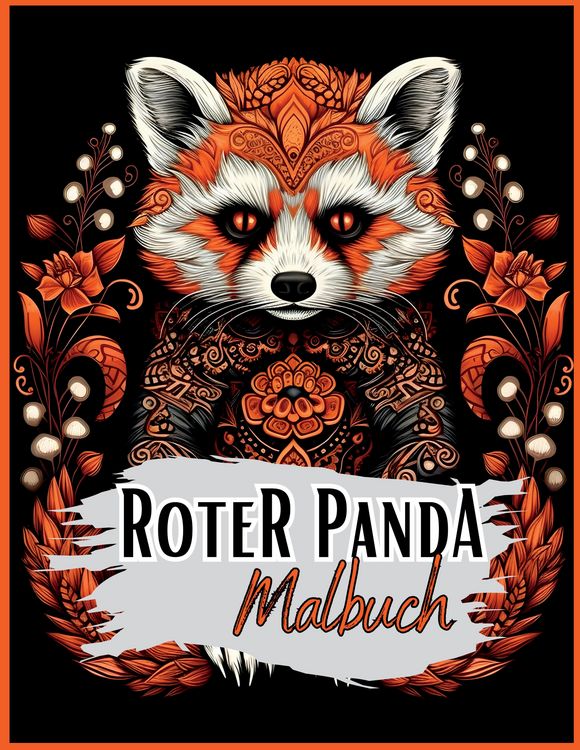Produktbild: Schwarzes Malbuch &bdquo;Roter Panda&ldquo;.