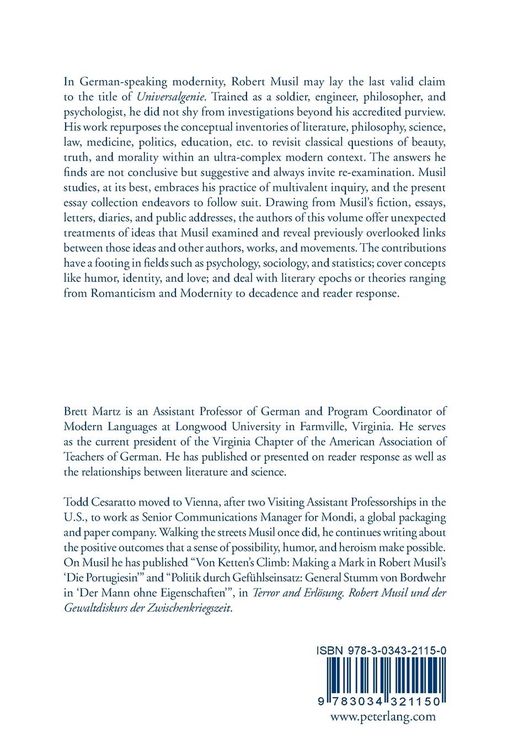 Produktbild: Robert Musil's Intellectual Affinities