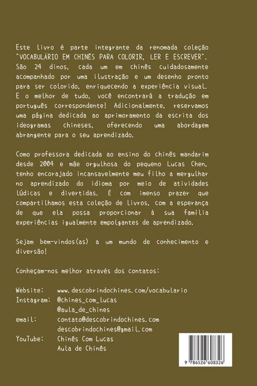 Produktbild: Dinossauros Em Chin&ecirc;s Para Colorir, Ler E Escrever