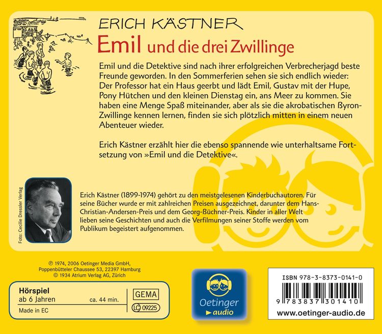 Produktbild: Emil und die drei Zwillinge