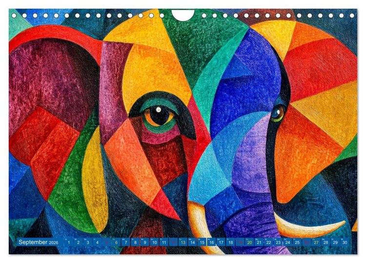 Produktbild: Elefanten - modern Art (Wandkalender 2026 DIN A4 quer), CALVENDO Monatskalender