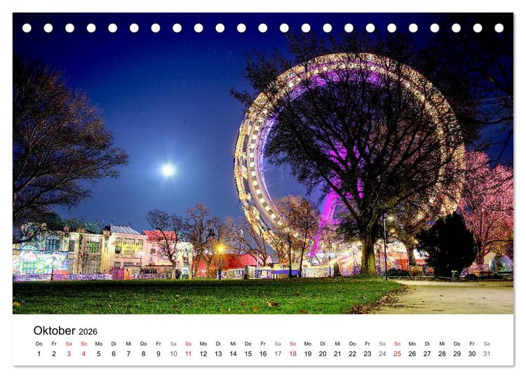 Produktbild: Wien nach Sonnenuntergang (Tischkalender 2026 DIN A5 quer), CALVENDO Monatskalender