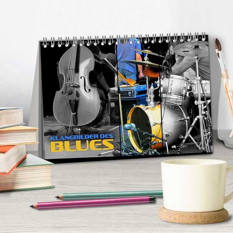 Produktbild: Klangbilder des Blues (Tischkalender 2026 DIN A5 quer), CALVENDO Monatskalender