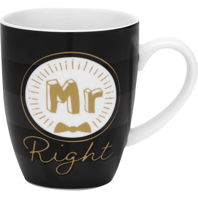 Produktbild: GRUSS & CO Tassen-Set Motiv Mr Right - Mrs Right"