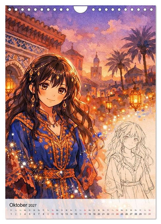 Produktbild: Anime Weltreise (Wandkalender 2027 DIN A4 hoch), CALVENDO Monatskalender