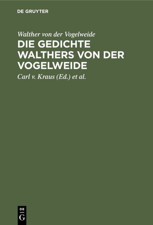 Produktbild: Die Gedichte Walthers von der Vogelweide