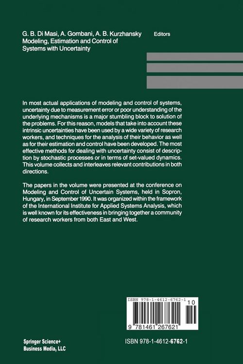 Produktbild: Modeling, Estimation and Control of Systems with Uncertainty