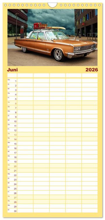 Produktbild: Familienplaner 2026 - American Automobile mit 5 Spalten (Wandkalender, 21 x 45 cm) CALVENDO