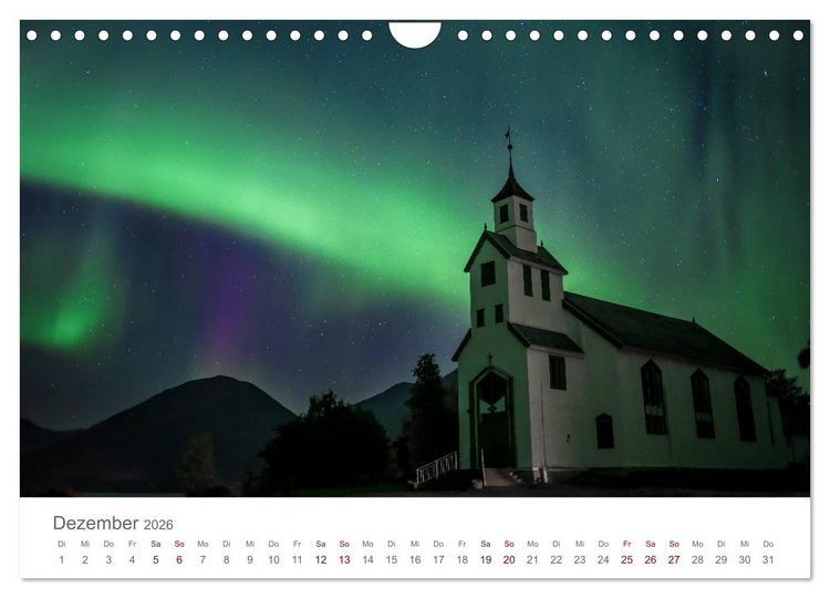 Produktbild: Nordlichter - Magische N&auml;chte in Skandinavien (Wandkalender 2026 DIN A4 quer), CALVENDO Monatskalender