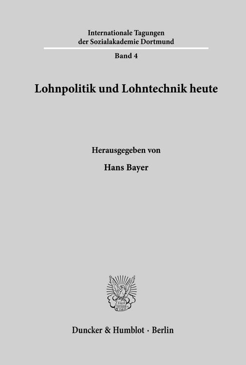 Produktbild: Lohnpolitik und Lohntechnik heute.