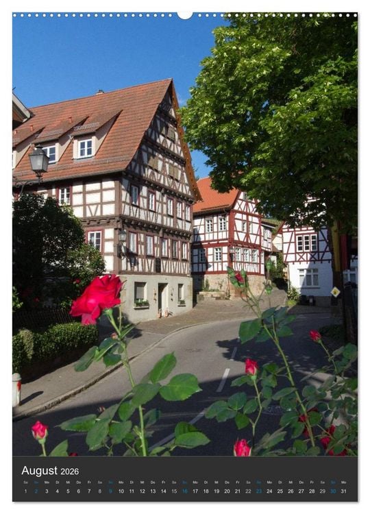 Produktbild: Str&uuml;mpfelbach - Fachwerkh&auml;user (Wandkalender 2026 DIN A2 hoch), CALVENDO Monatskalender