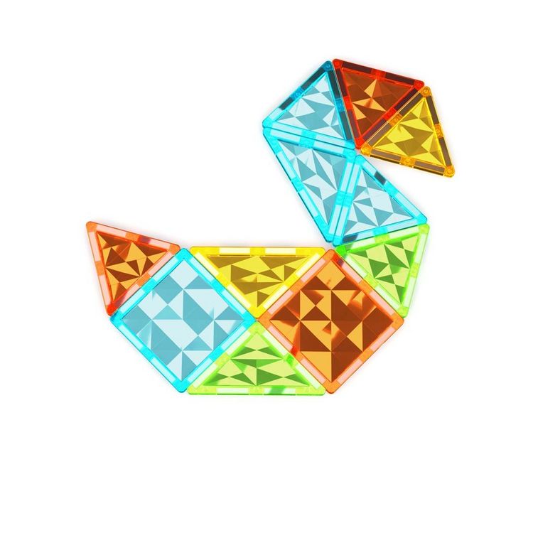 Produktbild: Geomag 507101 - Geomag Magnetic Tiles Gems 32, 2D/3D Konstruktion, Lernspielzeug
