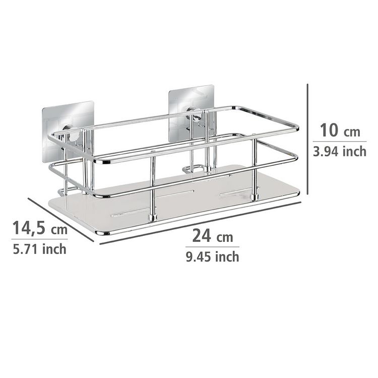 Produktbild: Turbo-Loc&reg; Edelstahl Wandablage Quadro, rostfrei, Befestigen ohne bohren