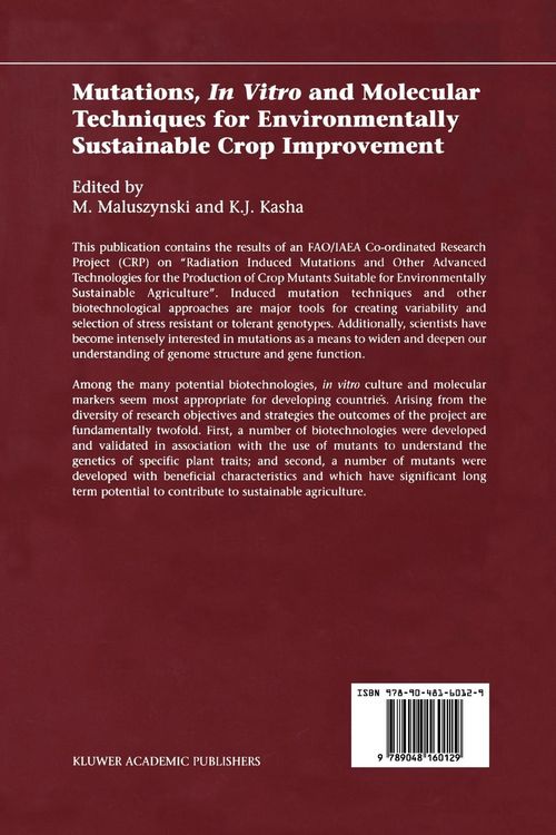 Produktbild: Mutations, In Vitro and Molecular Techniques for Environmentally Sustainable Crop Improvement