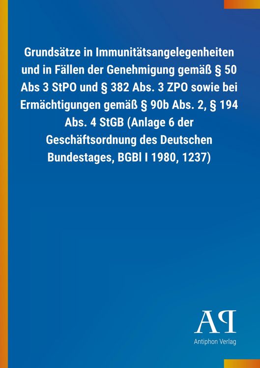 Produktbild: Grunds&auml;tze in Immunit&auml;tsangelegenheiten und in F&auml;llen der Ge