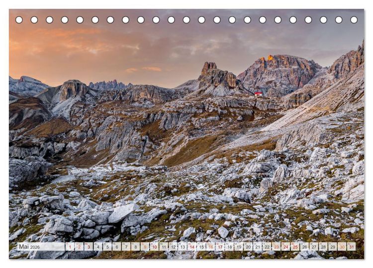 Produktbild: Bergwanderung Dolomiten rund um die Drei Zinnen (Tischkalender 2026 DIN A5 quer), CALVENDO Monatskalender
