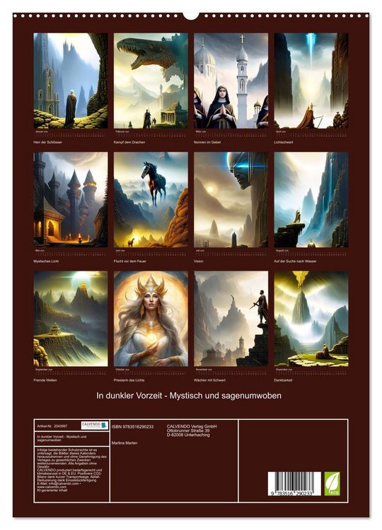 Produktbild: In dunkler Vorzeit - Mystisch und sagenumwoben (hochwertiger Premium Wandkalender 2026 DIN A2 hoch), Kunstdruck in Hochglanz