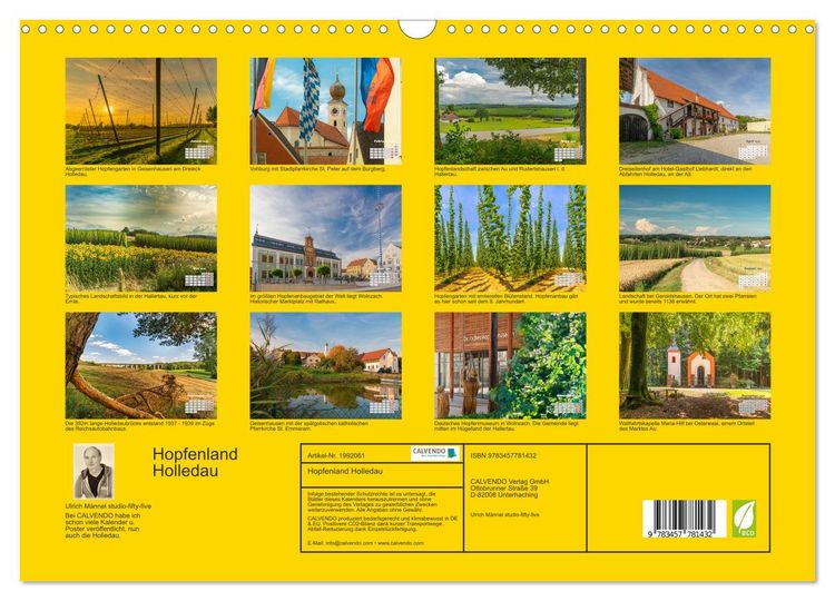 Produktbild: Hopfenland Holledau (Wandkalender 2026 DIN A3 quer), CALVENDO Monatskalender