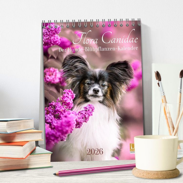 Produktbild: Flora Canidae - der Hunde-Bl&uuml;hpflanzen-Kalender (Tischkalender 2026 DIN A5 hoch), CALVENDO Monatskalender