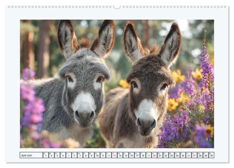 Produktbild: Sanfte Eselpoesie. Momente zwischen Bergwelt und Meer (hochwertiger Premium Wandkalender 2027 DIN A2 quer), Kunstdruck in Hochglanz