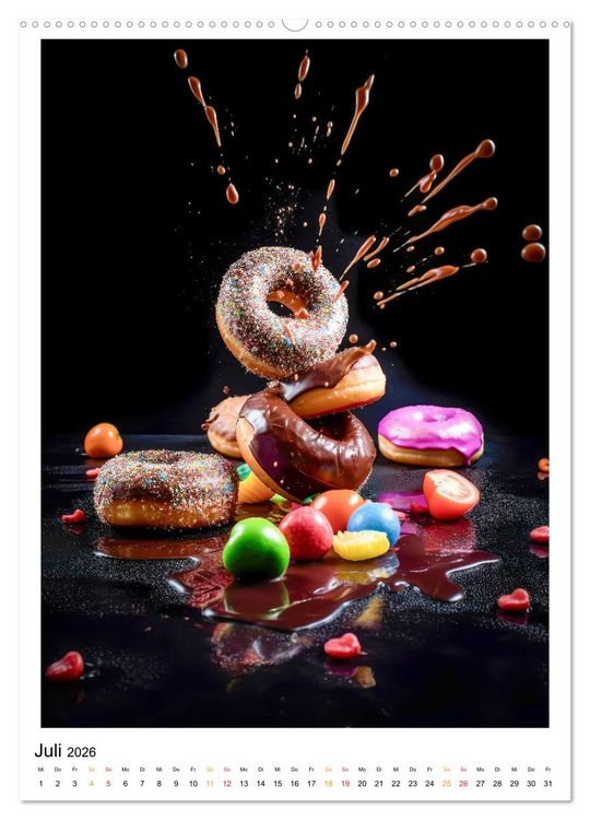 Produktbild: Donuts f&uuml;r Gourmets (Wandkalender 2026 DIN A2 hoch), CALVENDO Monatskalender