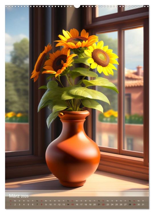 Produktbild: Abstrakte Blumenbukets (Wandkalender 2026 DIN A2 hoch), CALVENDO Monatskalender