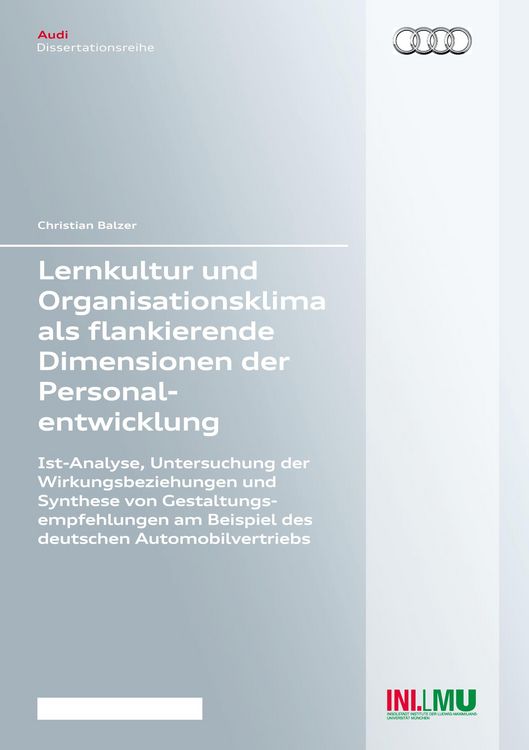 Produktbild: Lernkultur und Organisationsklima als flankierende Dimensionen der Personalentwicklung