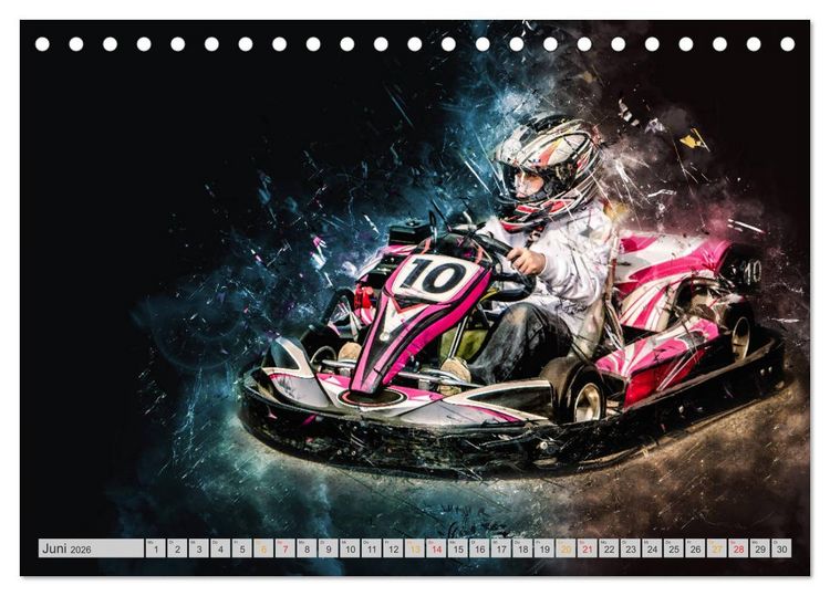 Produktbild: GoKart - extrem cool (Tischkalender 2026 DIN A5 quer), CALVENDO Monatskalender