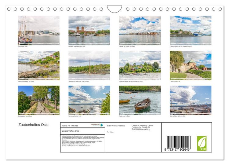 Produktbild: Zauberhaftes Oslo (Wandkalender 2026 DIN A4 quer), CALVENDO Monatskalender