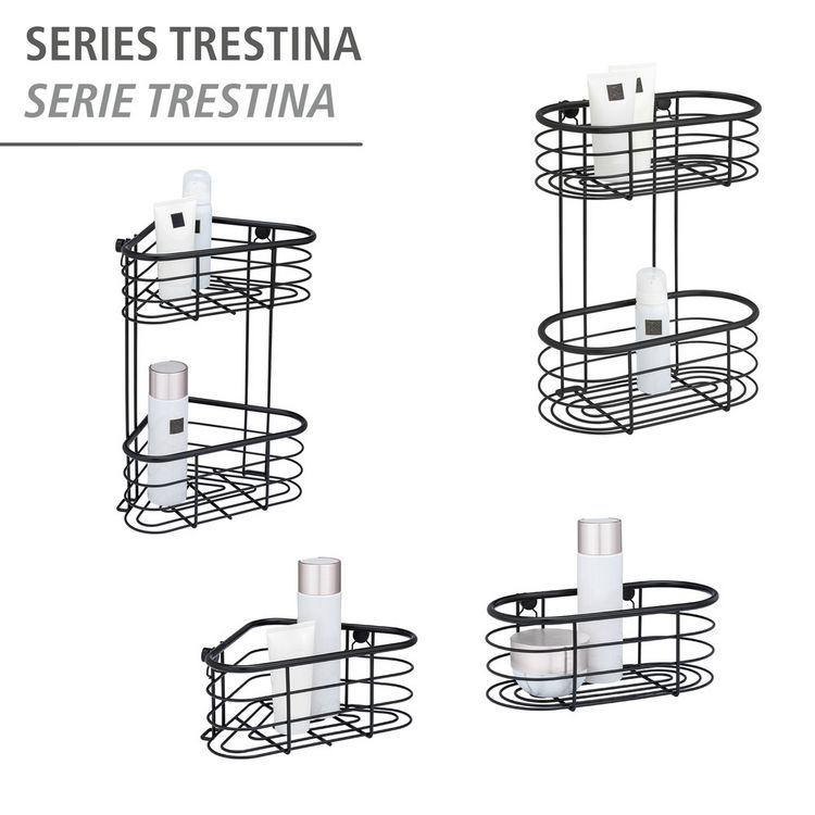 Produktbild: Edelstahl Wandablage Mod. Trestina Schwarz, hochwertiger Rostschutz