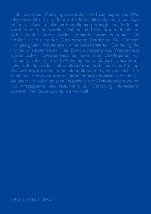Produktbild: Wettbewerbsorientierte Gestaltung von Informationsasymmetrien
