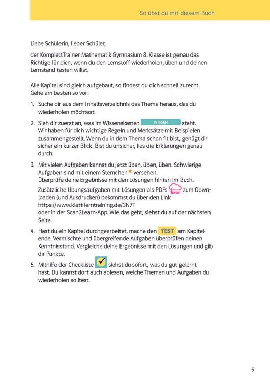 Produktbild: Klett KomplettTrainer Gymnasium Mathematik 8. Klasse
