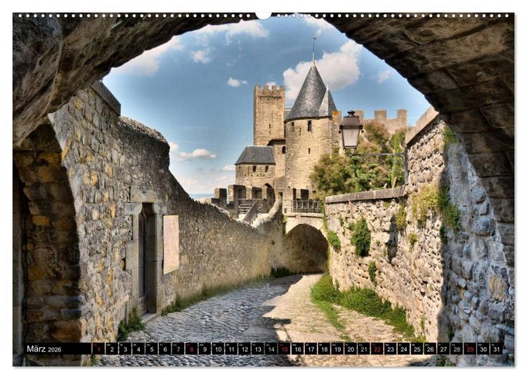 Produktbild: Frankreichs wehrhafter S&uuml;den - Festungen und Wehranlagen im Languedoc-Roussillon (hochwertiger Premium Wandkalender 2026 DIN A2 quer), Kunstdruck in Hochglanz