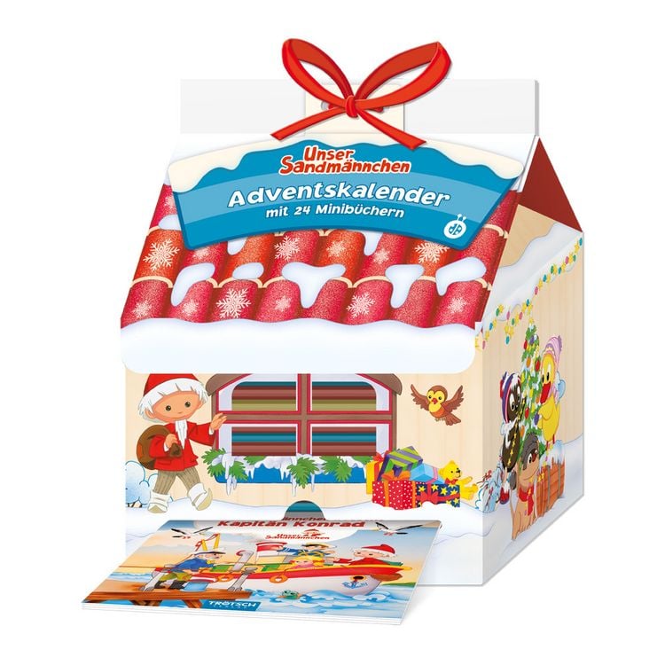 Produktbild: TR&Ouml;TSCH &ndash; Adventskalender Haus "Unser Sandm&auml;nnchen" | Weihnachtskalender mit 24 kleinen Besch&auml;ftigungsb&uuml;chern mit 24 Minib&uuml;chern in Geschenkverpackung